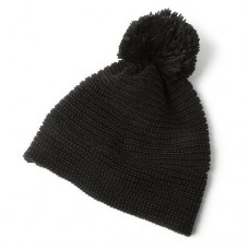 Mujer&apos;s Black Knit Pom Pom Beanie Hat  NWT  eb-15032101